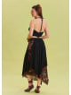 Black Skirt with Elastic Waist and Tie Detail 4519